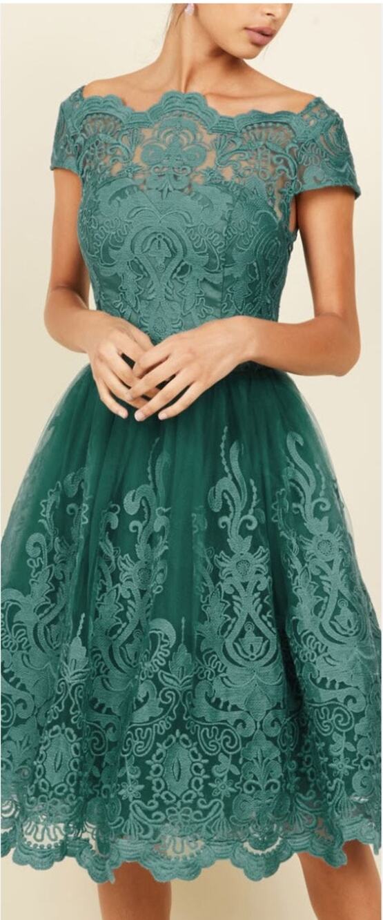 NWT Chi Chi London Teal Green Knee Length Sheath Cocktail Dress XS